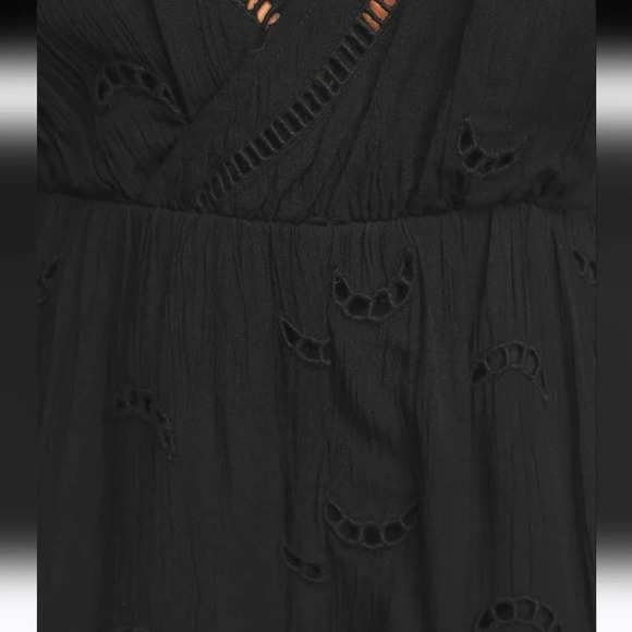 Lulus Moonlit Magic Black Embroidered Eyelet Long Sleeve Romper SzMed - Picture 5 of 12